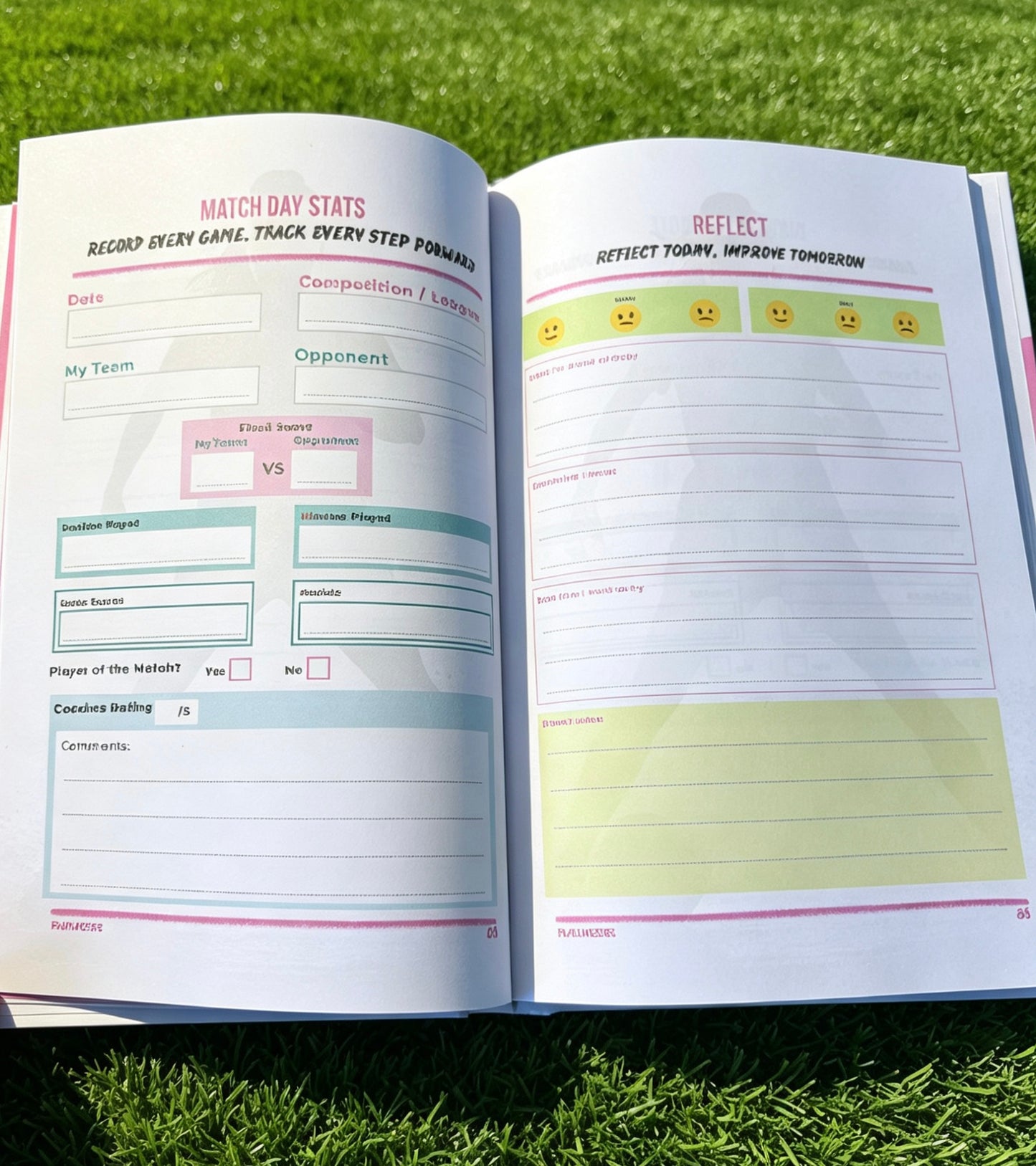 PLAYLIKEHER - Premium Hardback Edition Football Journal For Girls | Complete Season Football Journal for Female Footballers | FREE Delivery