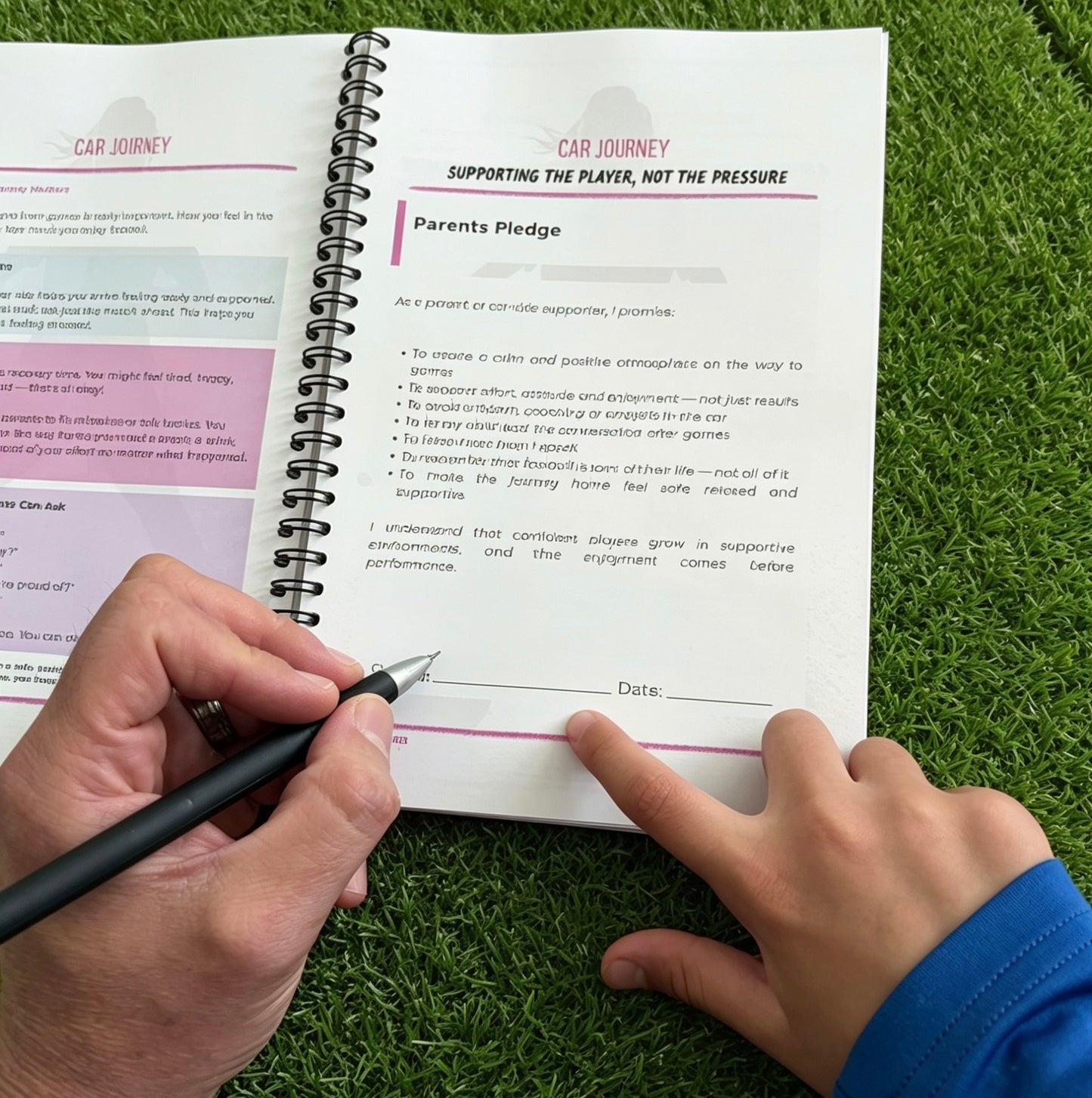 PLAYLIKEHER – WIRE-O Edition Football Journal For Girls | Girls Complete Season Football Journal | FREE Delivery