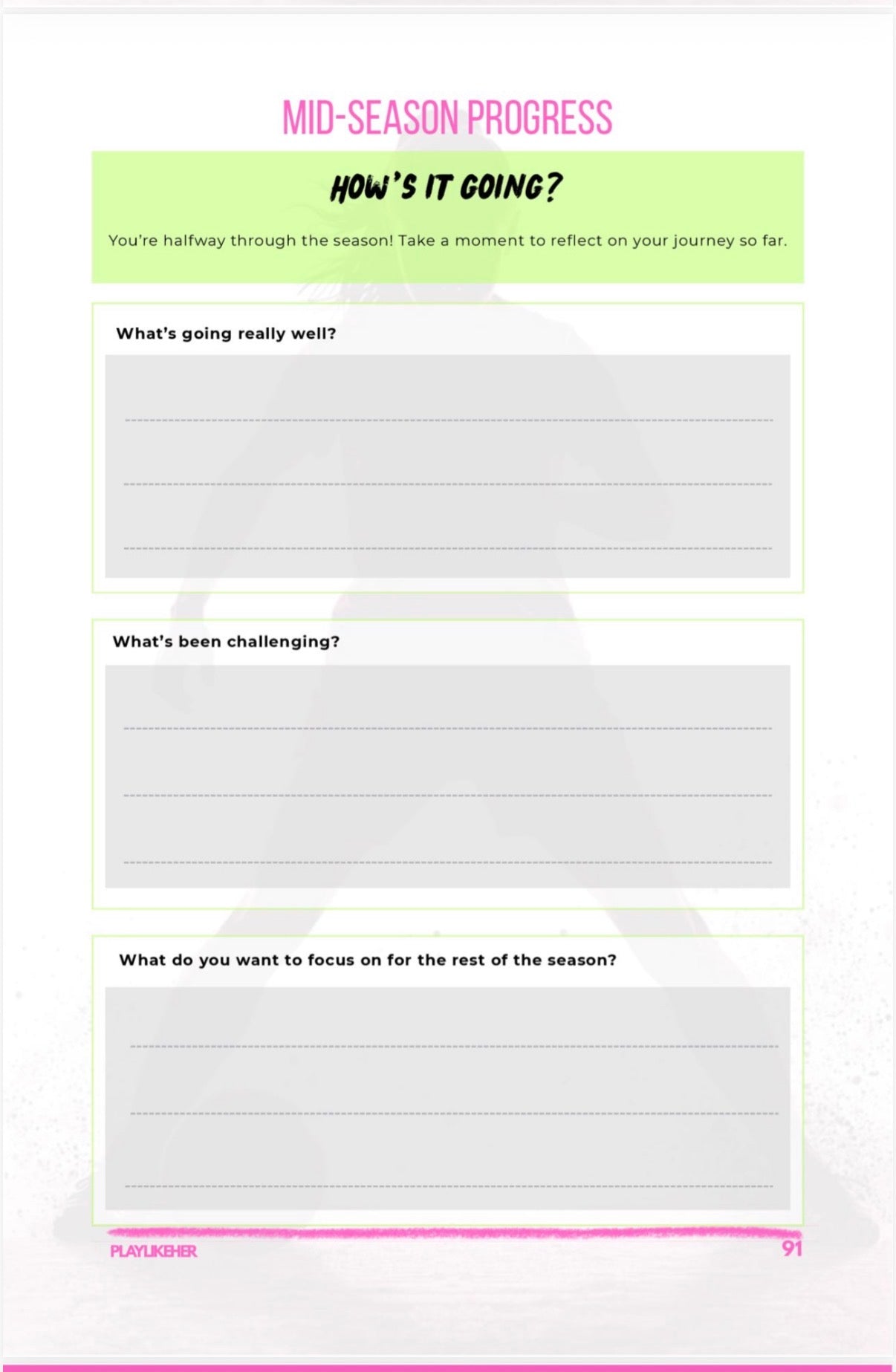 PLAYLIKEHER - Premium Hardback Edition Football Journal For Girls | Complete Season Football Journal for Female Footballers | FREE Delivery
