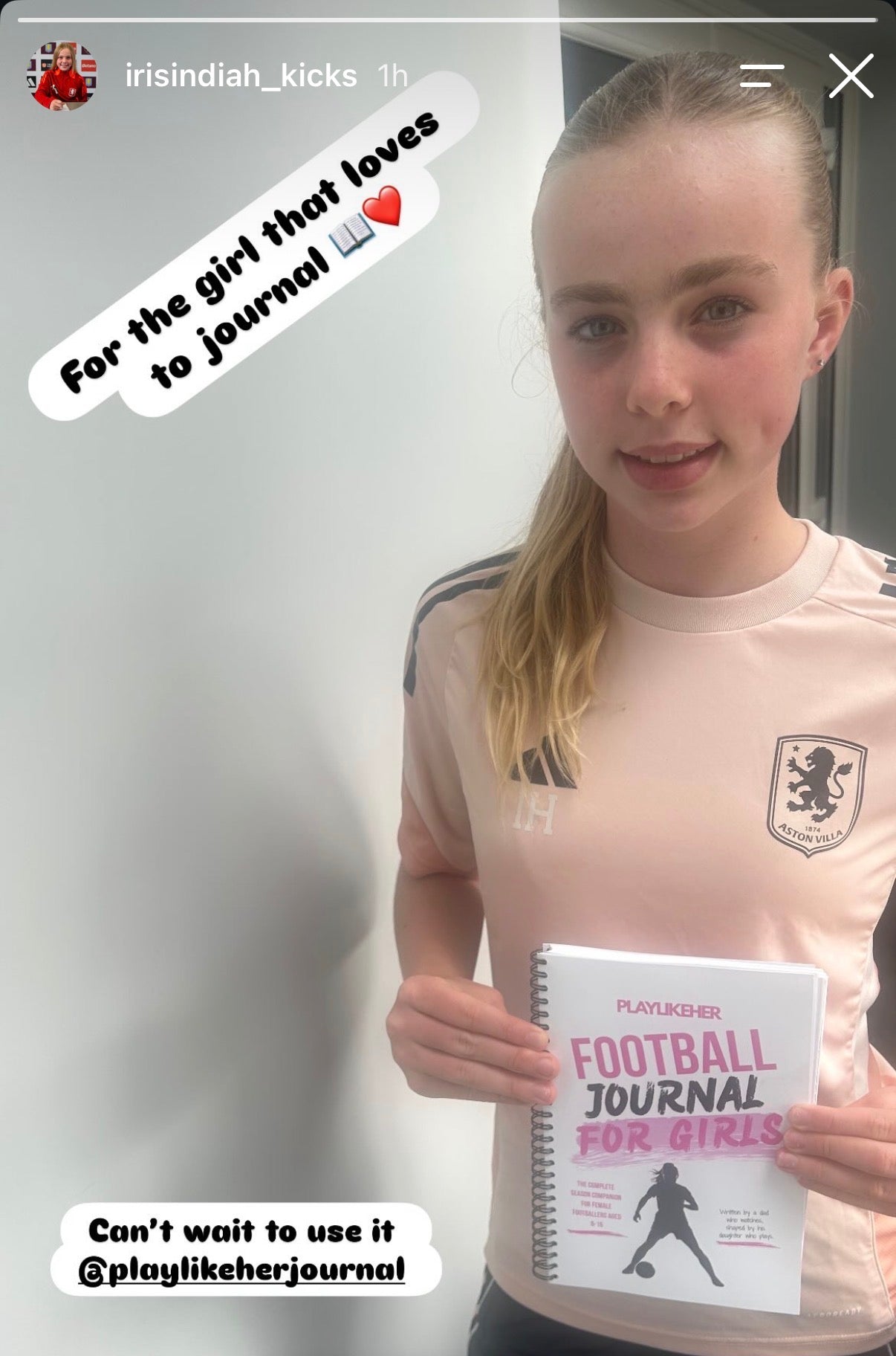 PLAYLIKEHER – WIRE-O Edition Football Journal For Girls | Girls Complete Season Football Journal | FREE Delivery