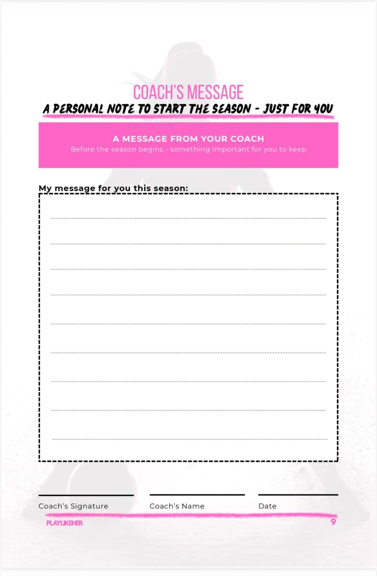PLAYLIKEHER - Premium Hardback Edition Football Journal For Girls | Complete Season Football Journal for Female Footballers | FREE Delivery