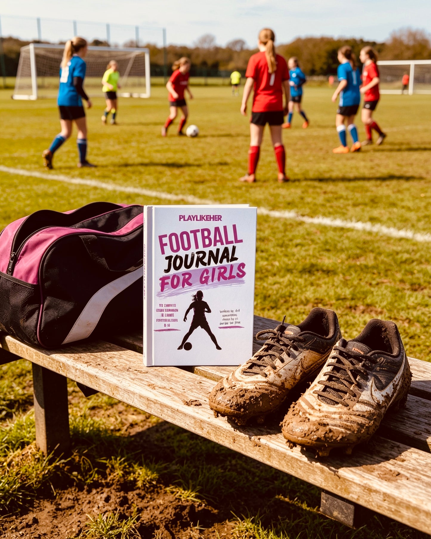 PLAYLIKEHER - Premium Hardback Edition Football Journal For Girls | Complete Season Football Journal for Female Footballers | FREE Delivery